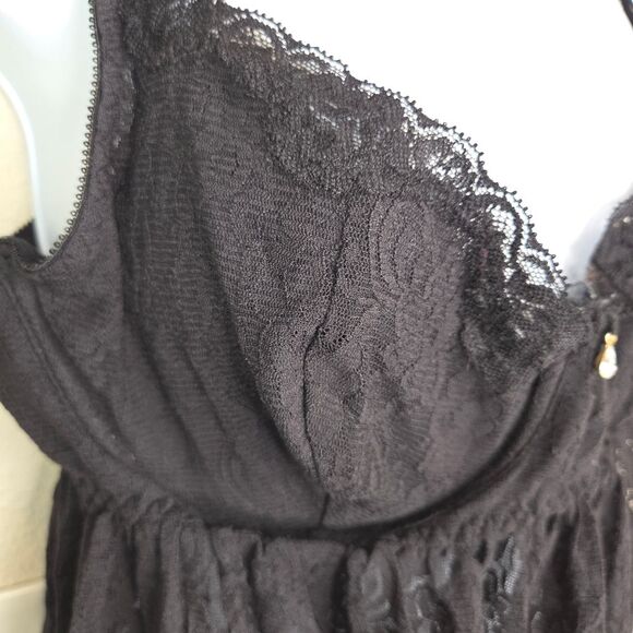 Cacique Black Lace Babydoll Nighty Lingerie Size 18/20 - Picture 3 of 7